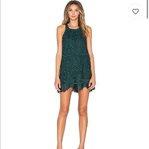 Revolve Caspian Shift Dress in Hunter Green